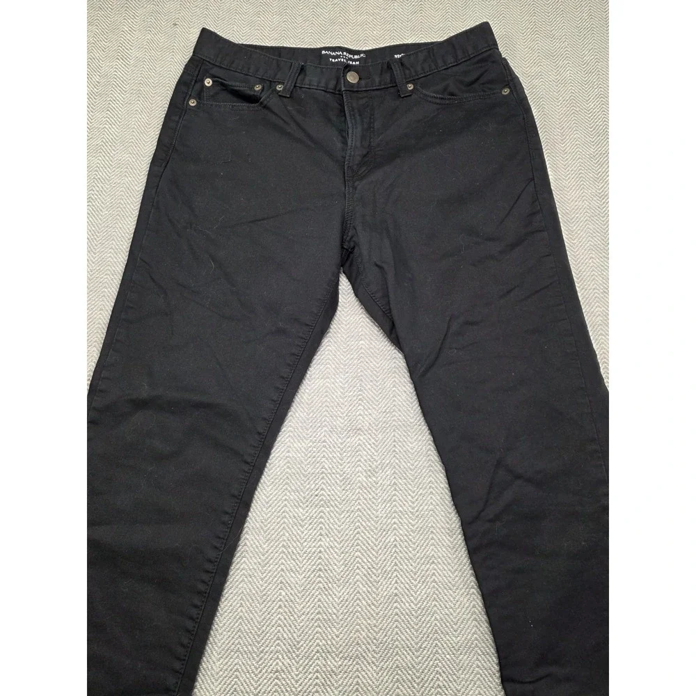 Banana Republic Travel Jean Mens 32x30 Slim Fit‎ Black Washwell Denim Pants